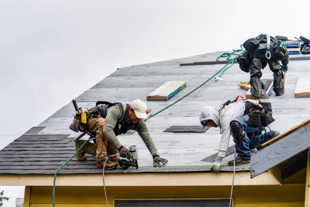 Professional Roofing technician working in Warren, OR